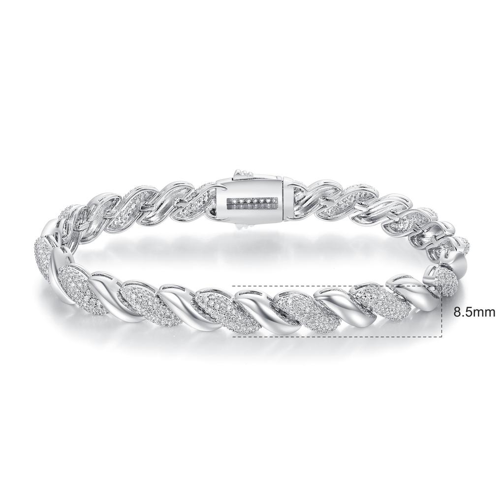 A Copper Inlaid Zircon Tennis Bracelet 9mm Cuban Bracelet Heavy Industry Design Viral Trends