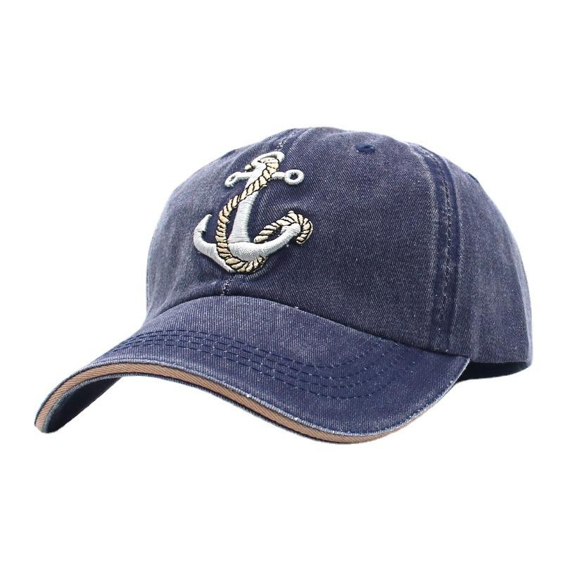 Washed Embroidered Denim Baseball Cap Men'S And Women'S Trend Casual Versatile Cap Street Hat