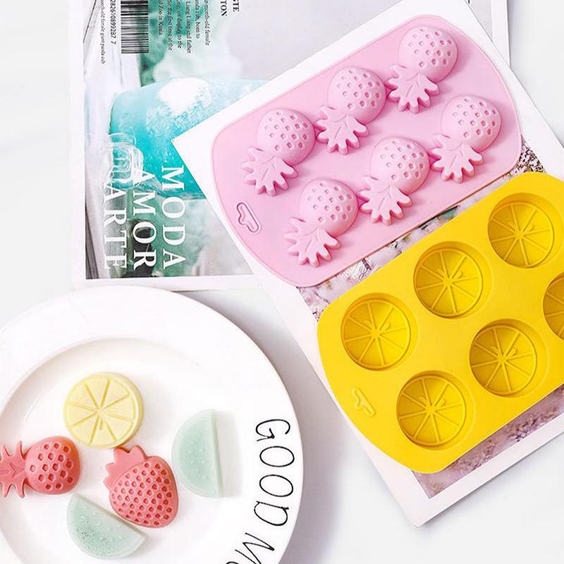 Fruit Shaped Silicone Mold, Watermelon/Strawberry/Lemon/Pineapple Silicone Mold For Candy, Chocolate, Fondant, Cake Decoration