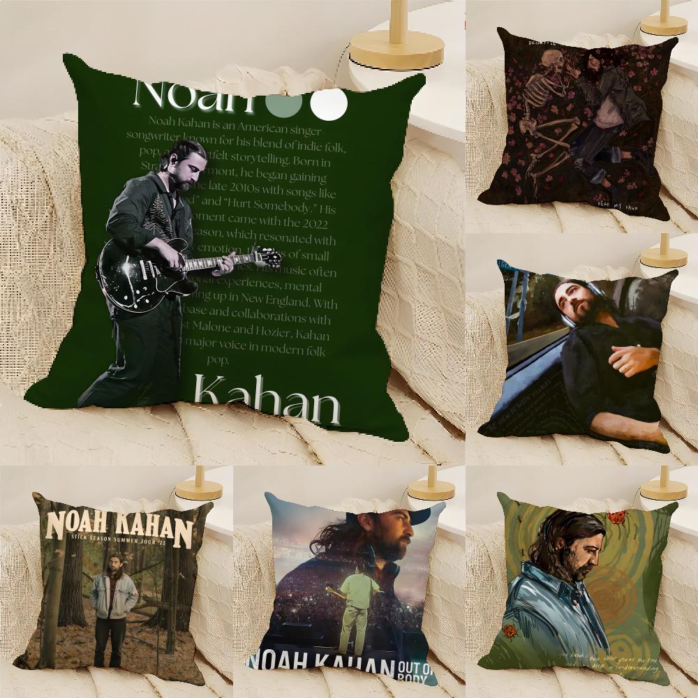 Folk Singer Music N-Noah Kahan 2 Pillow Case Linen Cushion Covers For Decorative Sofa Home Pillows Case Car Chair Pillows Cases