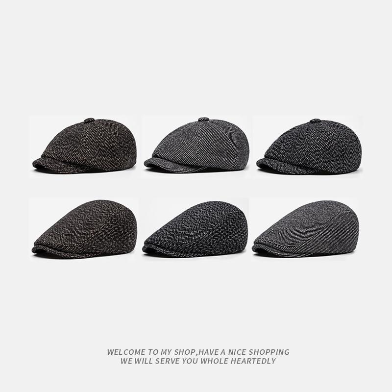 Beretă Bărbați Toamnă Iarnă Gros Călduț Twill Retro Forward Cap British Cap Paintsman's Cap