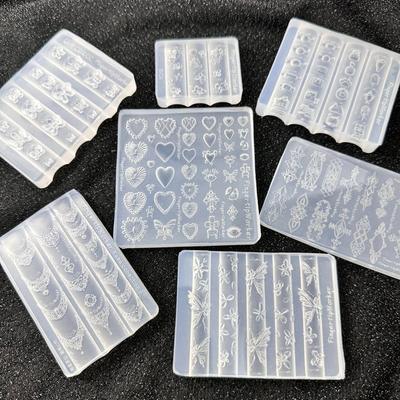 3D Phalaenopsis Orchid Relief Window Flower Carving Jewelry Love Heart Nail Art Mold Clear Manicure Template