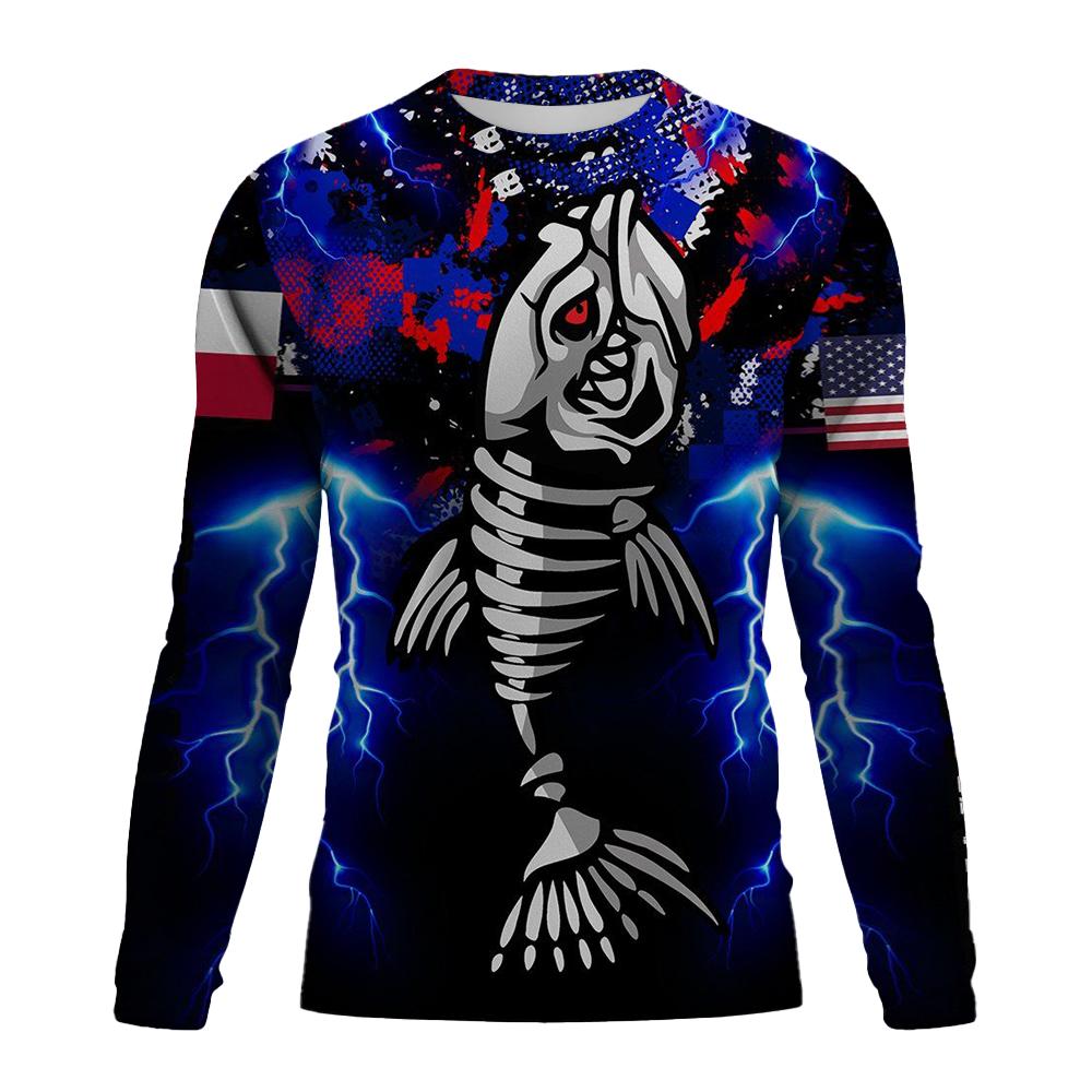 Men's T-Shirts Fishing Graphic 3D Print Tee Shirt Spring and Autumn Tops Fashion Casual Long sleevedfor Men Clothing XS-5XL