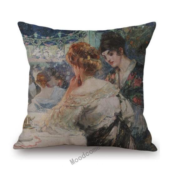 Royal Court Classic European Elegant Duchess Lady Madame Woman Noble Decorative Antique Style Sofa Pillow Case Cushion Cover