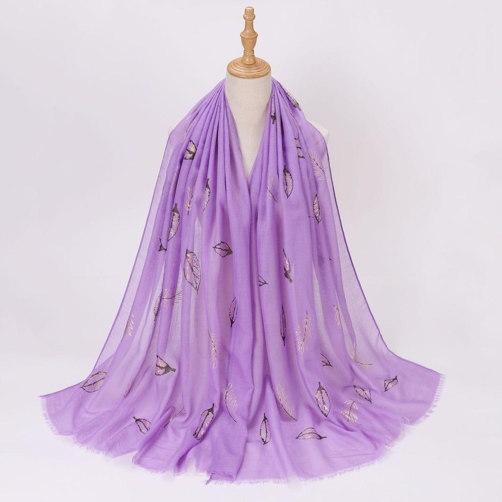 Ethnic Style Gold Foil Printed Scarf Soft Polyester Women S Fashion Scarf