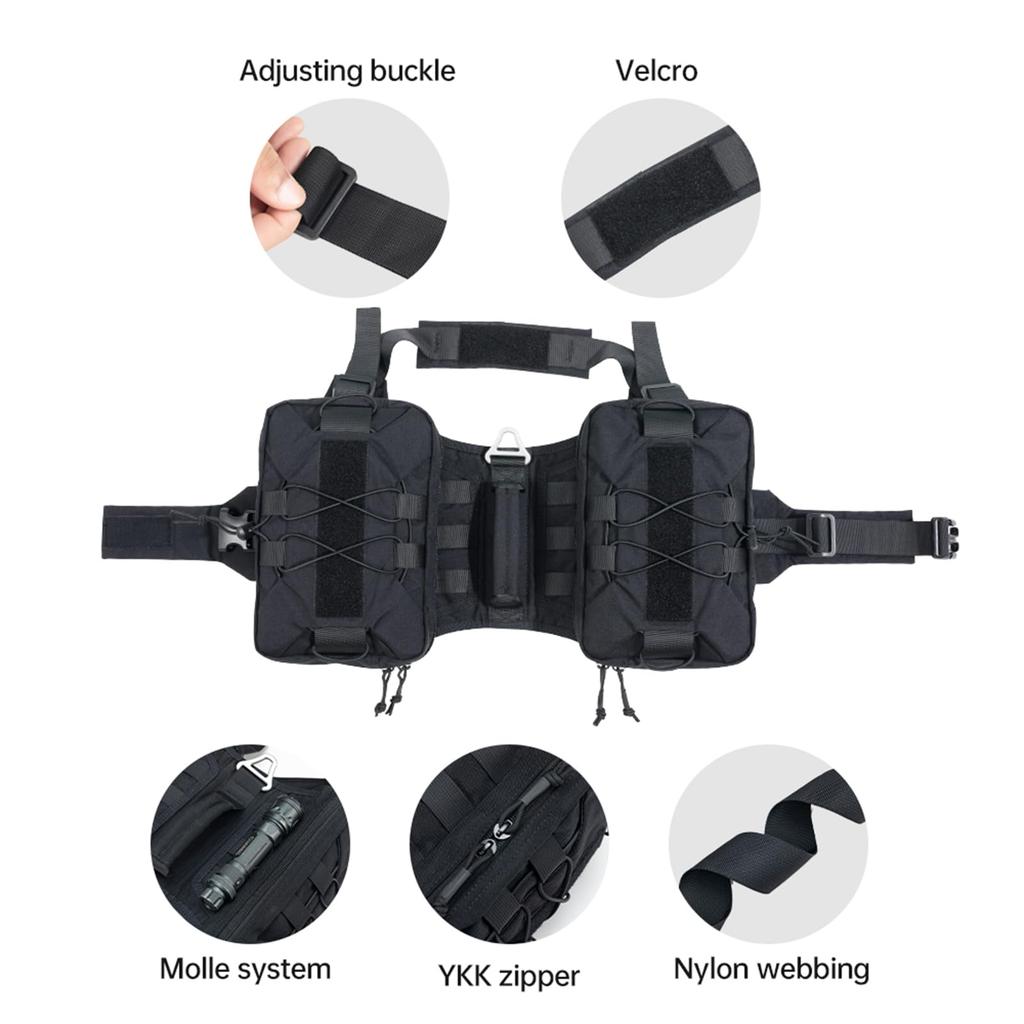 EXCELLENT ELITE SPANKER Saddle Backpack Hiking Backpack Training Equipment Service Dogs Hunting Dog Backpack with 2 Side Pockets for Medium Large Dogs