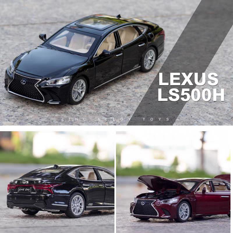 Toyota Lexus LS500H Limuzină Simulare Diecast & Vehicule de Jucărie Sunete & Lumină Mașină cu Tragere înapoi 1:32 Cadouri din aliaj pentru copii