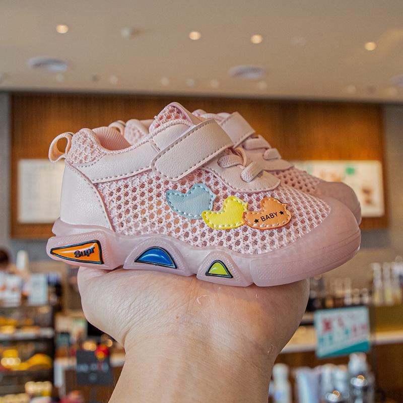 Fashion Children's Shoes Spring and Summer Girls Mesh Shoes Breathable Mesh Hollow White Shoes Children's Sports Shoes