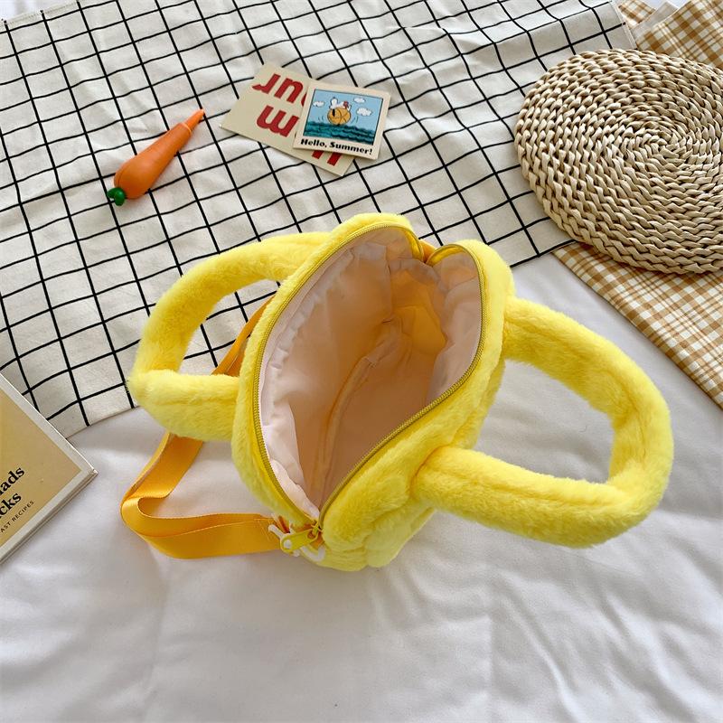 Cute plush bag female cartoon shoulder messenger bag handbag tote bag