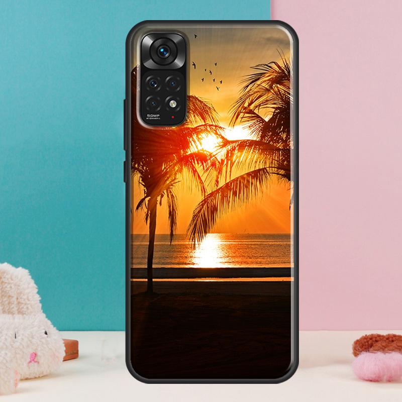 Summer Beach Sunset Palm Tree Case For Xiaomi Redmi Note 14 13 12 Pro 11 9 10 9S 10S 11S 12S Redmi 14C 13C 10C 12C Cover