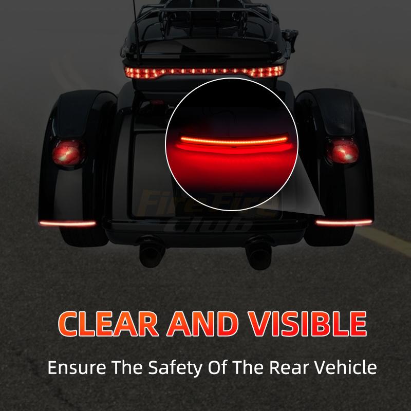 Motorcycle LED Fender Blades Brake Running Light Accessories For Harley Street Glide Trike FLHXXX Tri Glide Ultra Classic