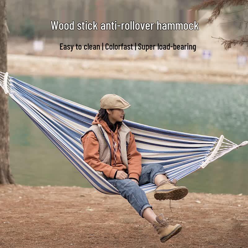 Makizaza Single Anti-Rollover Canvas Hammock