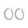 2024 Fashionable Large Diamond Hoop Earrings
