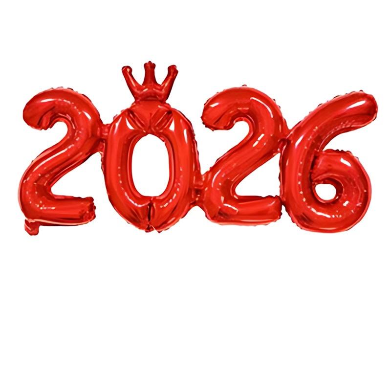 Crown Number Foil Balloons Happy New Year Eve Party Decoration Photo Booth Props Supplies Christmas Home Decor Navidad 2026