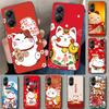 Lucky Cat Maneki Neko Japanese Phone Case Cover for Xiaomi Poco X6 X5 X7 Pro F7 Ultra Redmi 15C 15 13C 13 12C 12 10C 10 10A 9C 9