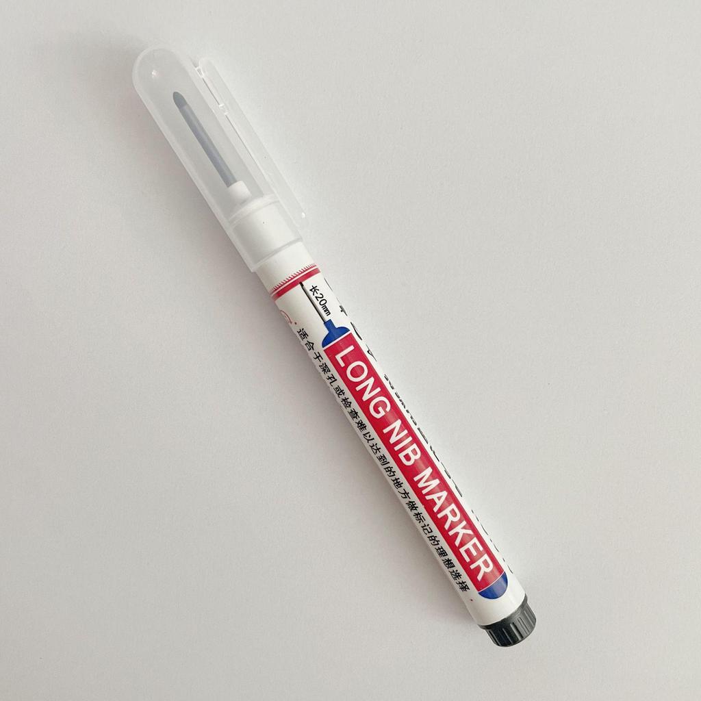 45mm Refillable Long-Nozzle Deep-Hole Marker Pen, Oil-Based & Waterproof for Construction