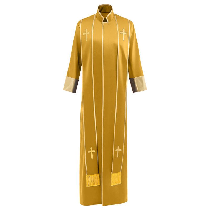 Mittelalterliches Priesterkostüm Set Mit Kreuzstickerei Für Halloween Cosplay Und Bühnenauftritte