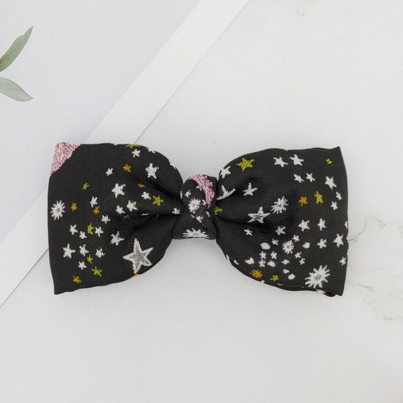 

MAIA Milky Way Star Jacquard Hair Ribbon Pin - Pink Small