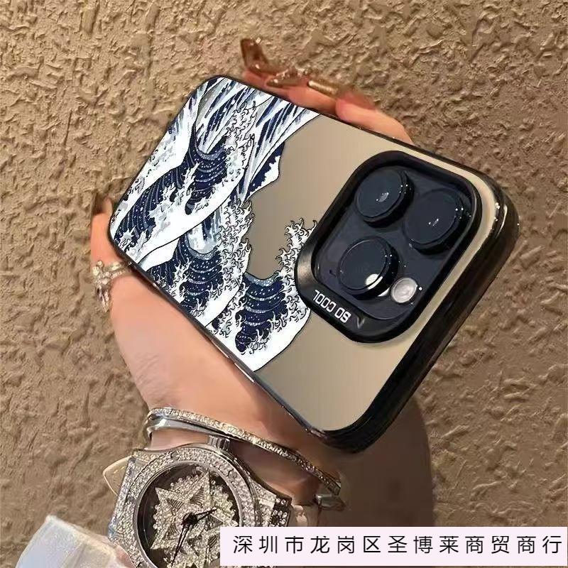 Stormy waves apple 16promax mobile phone case iPhone15 colored silver 14pro matte 13/12/78/x/xs