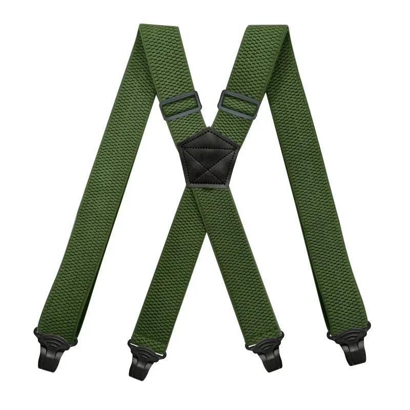 

Deepeel 3.5X120cm Men s Adult 4 Clip Casual Trousers Fashion X-shaped Stripes Plastic Clamp Elastic Suspenders Sewing Accessory