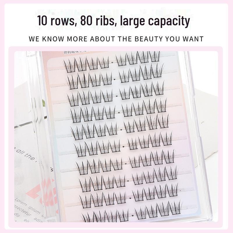 Lazy Trilogy Bird Series Self-Adhesive False Eyelashes for Women - Natural Makeup, Glue-Free, Korean Style Upper Eyelashes