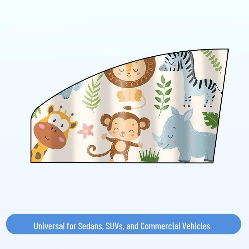 Magnetic Car Sun Shade with Cartoon Pattern – Universal Fit for Summer Sun Protection
