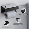 Stainless Steel Toilet Paper Holder with Mobile Stand/Toilet Paper Roll Holder for Bathroom Accessories (Matt Black)