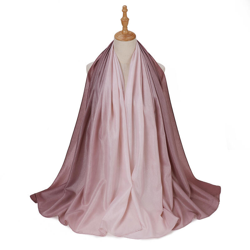 New Silk Hand Gradient Fashion Hijab Scarf Indonesian Malay Silver Scarf Raya Hijab