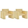 Day and Night - Day and Night Garden Chairs 2 Pcs Impregnated Pine Wood 89x76x76 Cm