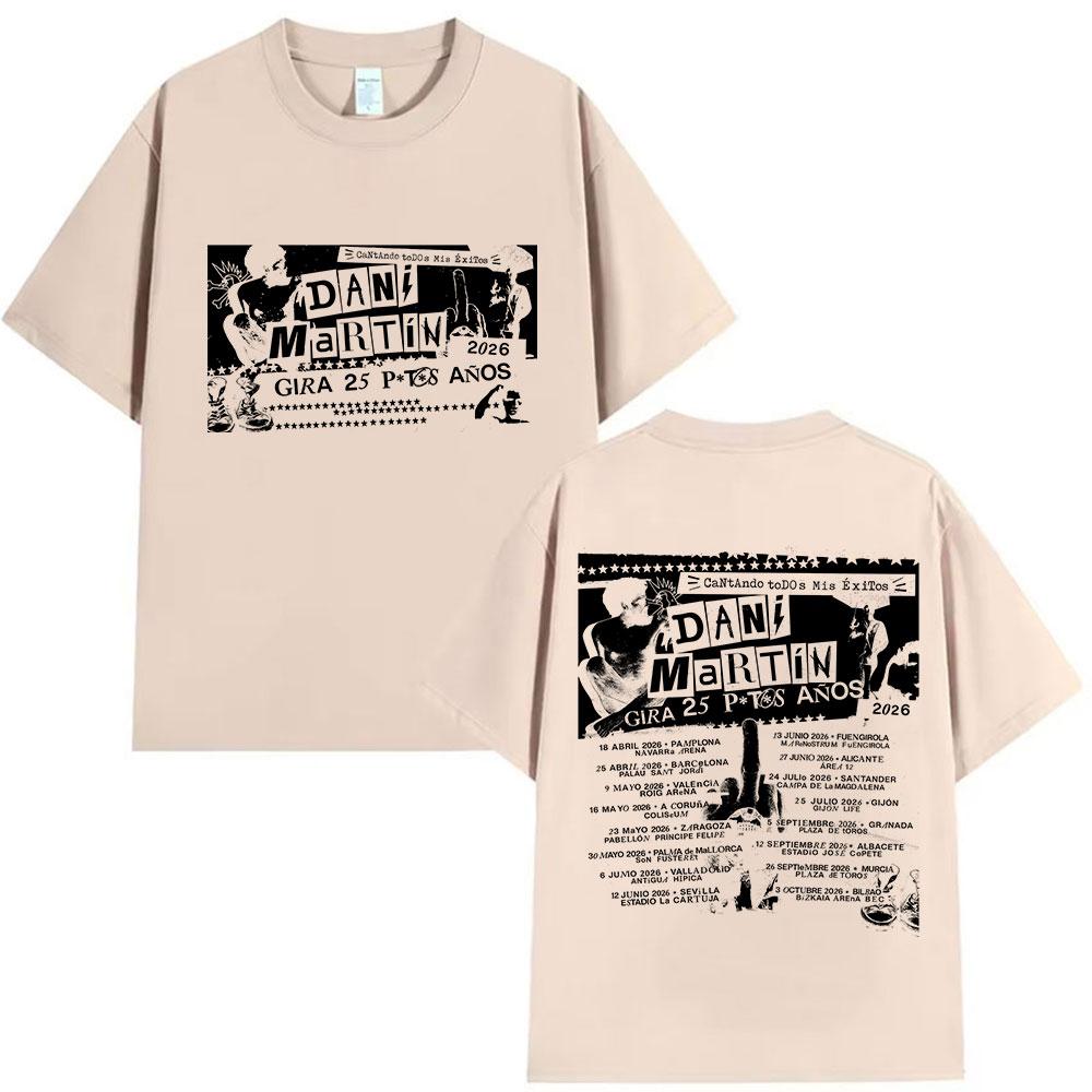Rapper Dani Martin Tour 20252026 Graphic TShirts Men Punk Hip Hop Short Sleeve T Shirt Unisex Gothic Clothing Cotton Tshirt
