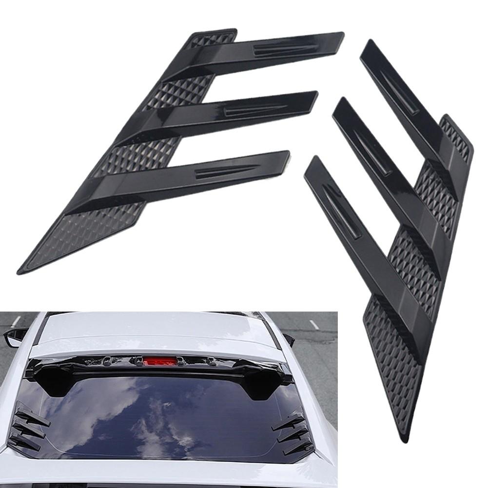 Black Car Rear Windshield Sticker with Sunshade Louver Trim