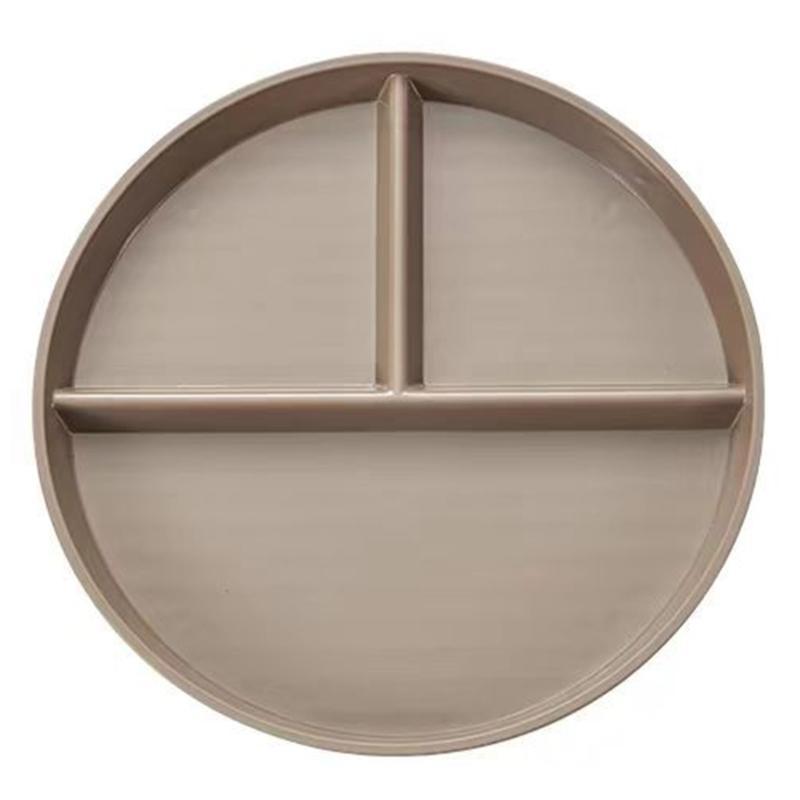 22cm Unbreakable Divided Dinner Plate Plastic Texture Serving Dish for Kids and Family Microwave and Dishwasher Safe