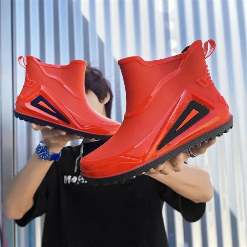 Fishing Shoes Men 2025 New Outdoor Non-slip Light Hiking Shoes Shaxi Fishing Rain Boots Durable Waterproof Rubber Fishing Shoes