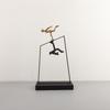 Minimalist Metal Character Ornaments, Abstract Art, Three Person Cast Iron Figures, Reflective Sculpture Models, Home Decoration