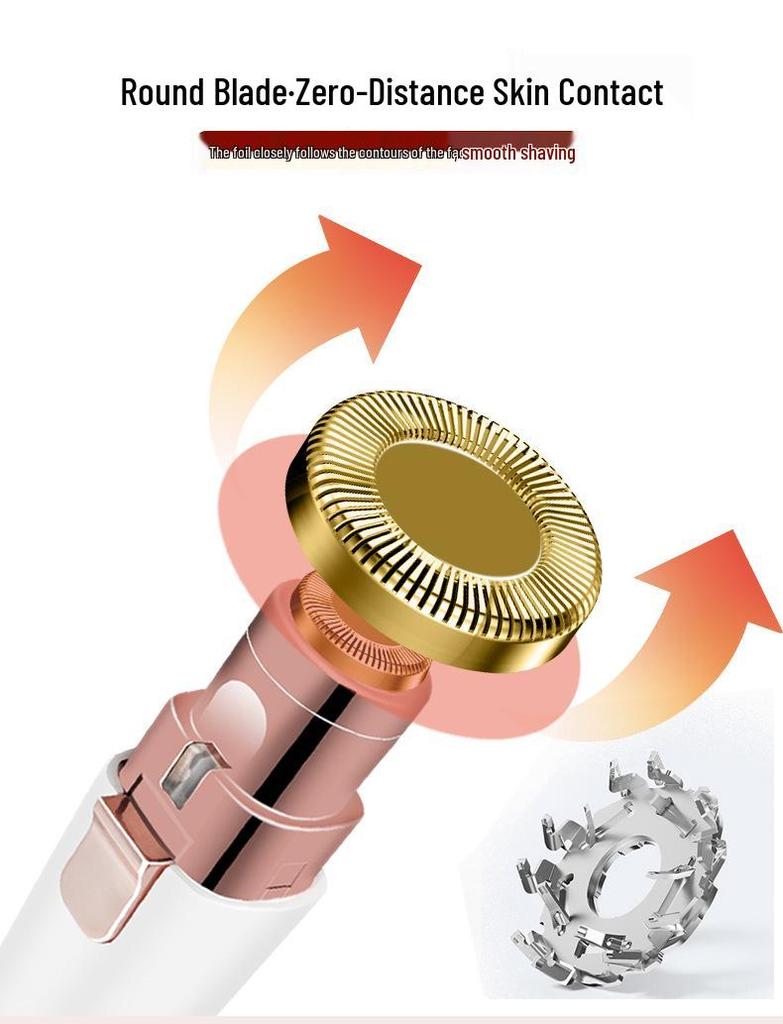 Cross-border USB Rechargeable Women's Eyebrow & Lipstick Hair Removal Shaver