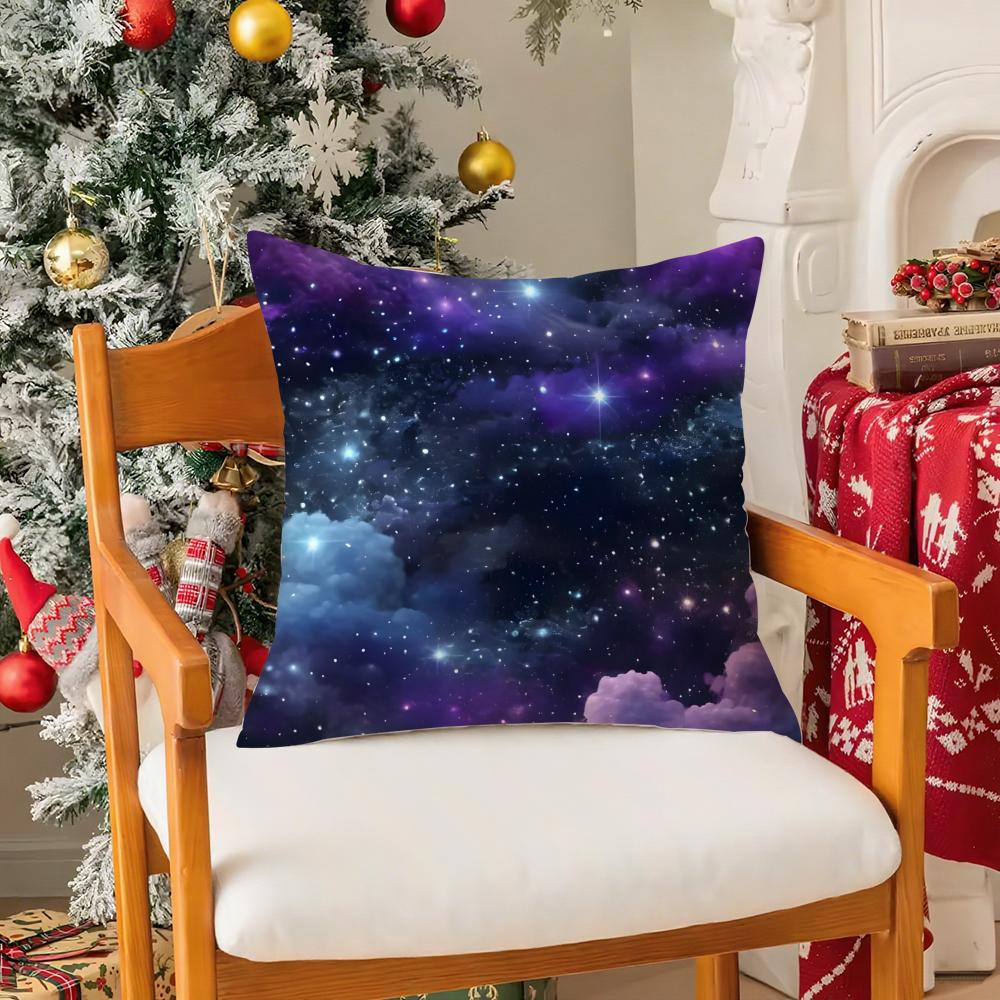 Beautiful Planets And Universe Lovers Pillow Case Silky Short Plush With Invisible Zipper Dustproof Sofa Cushion Cover