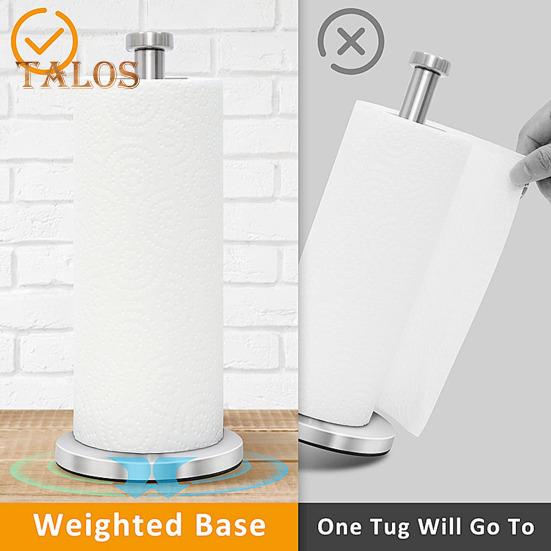 Porta Rotolo di Carta da Cucina da Banco con Base Ponderata Antiscivolo Resistente alla Ruggine e alla Corrosione Acciaio Inossidabile Porta Rotolo di Carta da Cucina