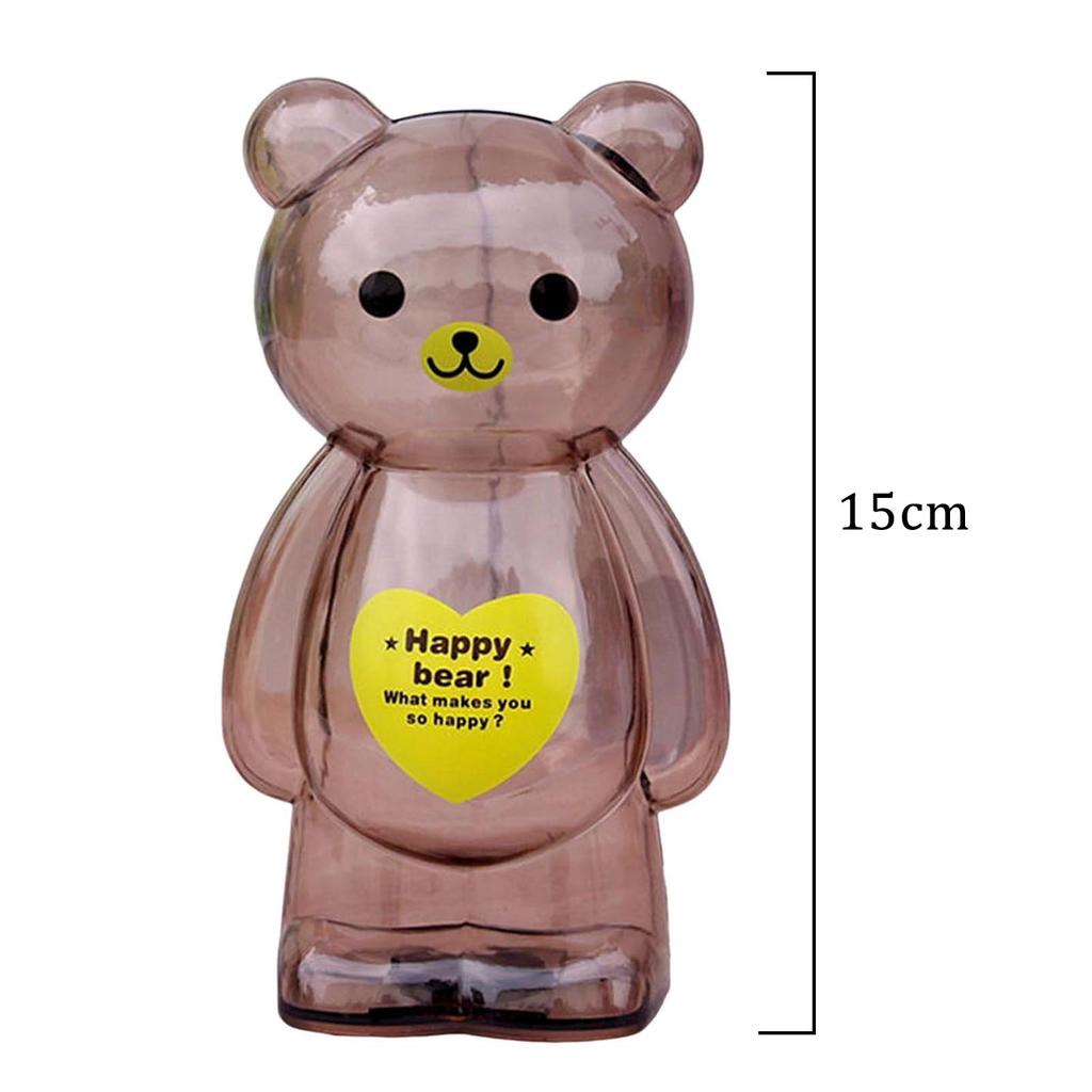 Plastic Coin Piggy Banks Clear Lovely Transparent Cartoon Money Bank Money Saving Box Coins Bear Shaped Birthday Gift for Kids