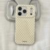 INS Brown Pink Polka Dots Purple Phone Case for iPhone 17 16 15 14 13 12 11 X XS XR XSMAX 7 8 Air Pro Max Plus Luxury