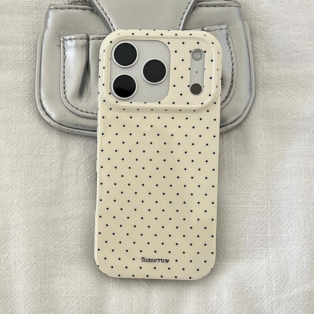 INS Brown Pink Polka Dots Purple Phone Case for iPhone 17 16 15 14 13 12 11 X XS XR XSMAX 7 8 Air Pro Max Plus Luxury