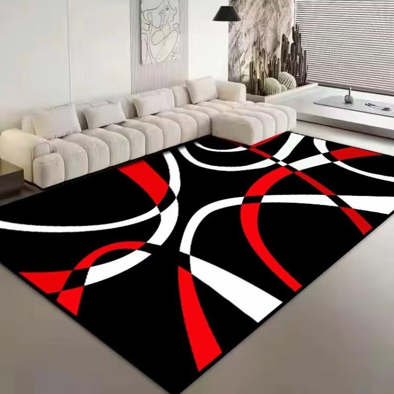 Nordic Luxury Flannel Carpets for Living Room Soft Rugs for Bedroom Bedside Rug Large Area Geometry Cloakroom Non-slip Floor Mat