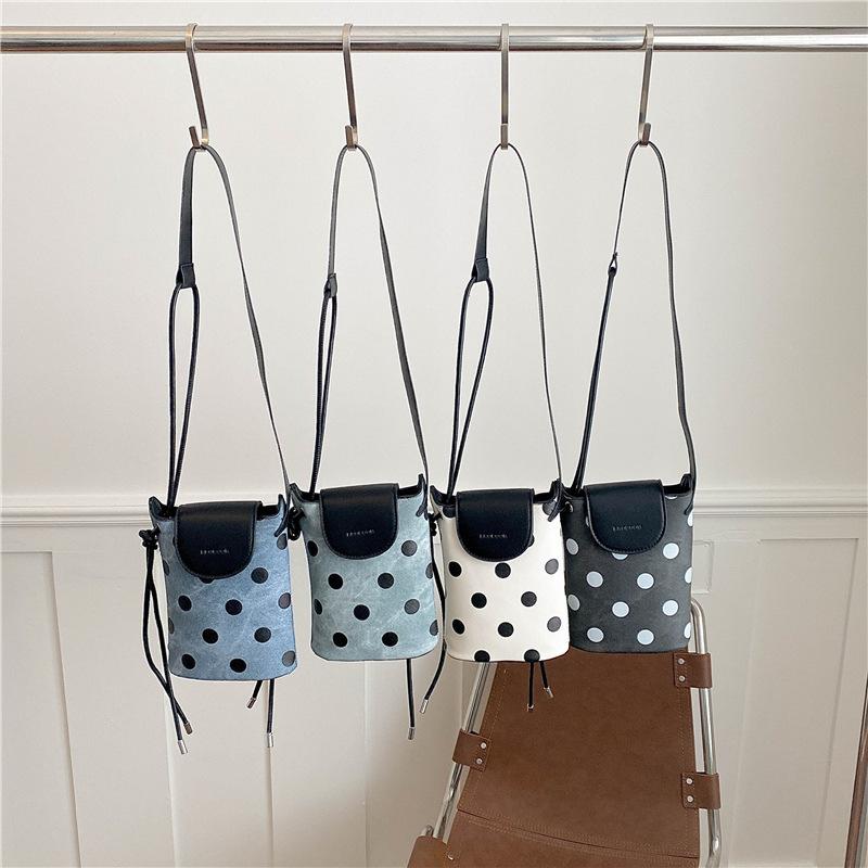 Dot Pattern, Simple Style, Single-shoulder, Slanted Crossbody Bag for Holding Mobile Phone and Water Bottle