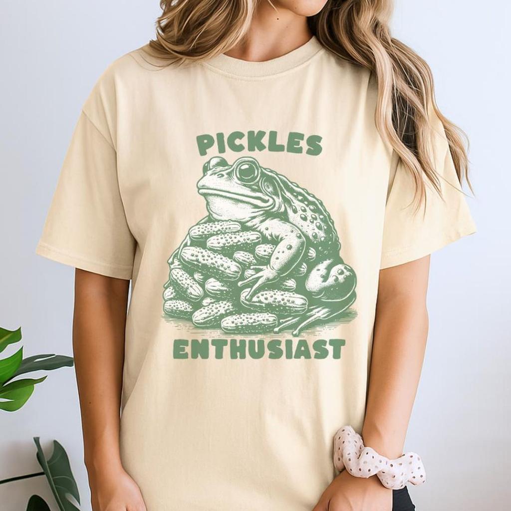 Pickle Enthusiast Shirt, Pickle Lover Shirt, Vintage Graphic Shirt, Funny Frog Shirt, Weird Shirt, Funny Gag Shirt, Silly Y2k Tee, Meme Tee