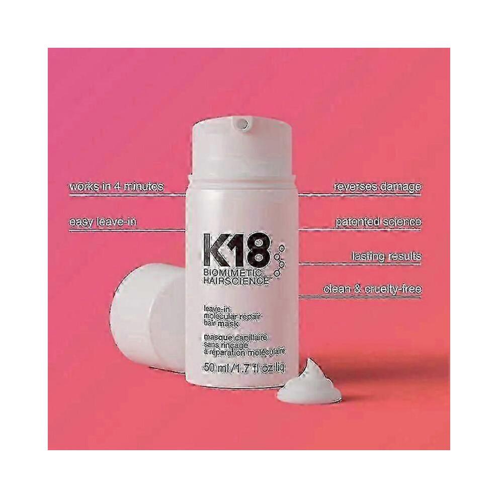 50ml K18 Maschera Molecolare Riparatrice Senza Risciacquo per Capelli Ripristino Danni Capelli Morbidi Riparazione Profonda Cheratina Trattamento per il Cuoio Capelluto Cura dei Capelli