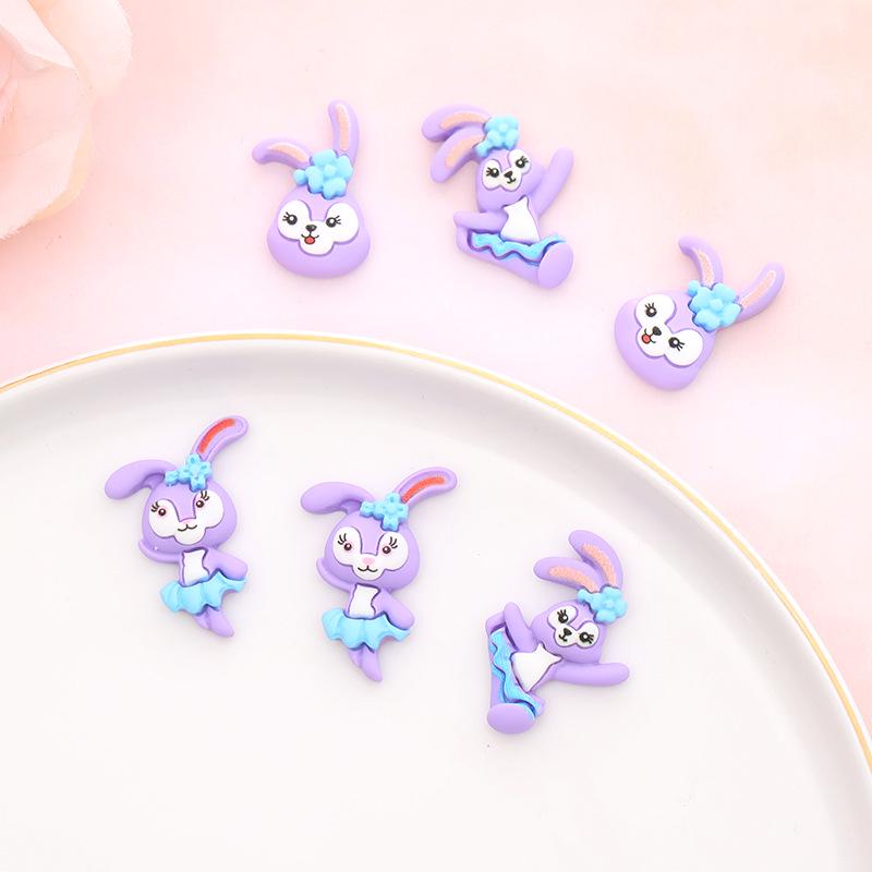 DIY Cartoon Ballet Rabbit Resin Accessories: Phone Case, Hair Clip, Water Cup, Crocs, and Fridge Magnet
