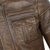 Vintage Genuine Leather Jacket Men Cowhide Yellow Brown Natural Cow Leather Jackets Man Leather Coat Autumn Clothing