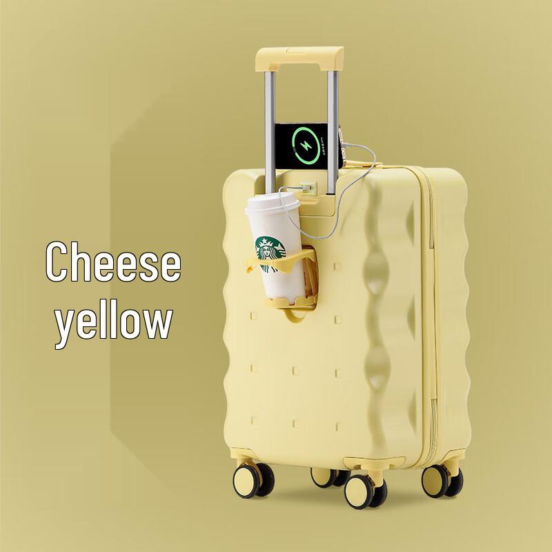 OEING Biscuit Style Durable Hardshell Trolley Suitcase 26-inch