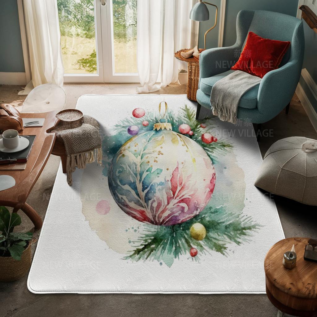 House Entrance Carpet Home Door Mat Living Room Bath Foot Bathroom Non-slip Water Absorption Rugs Bath Merry Christmas Winter
