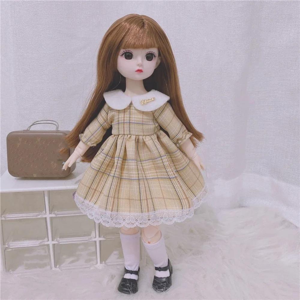 30cm Girls Dress Up Doll 1/6 Movable 20 Joints Cute Sweet Face Festival Birthday Gift BJD Princess Doll Toy with Clothes Shoes
