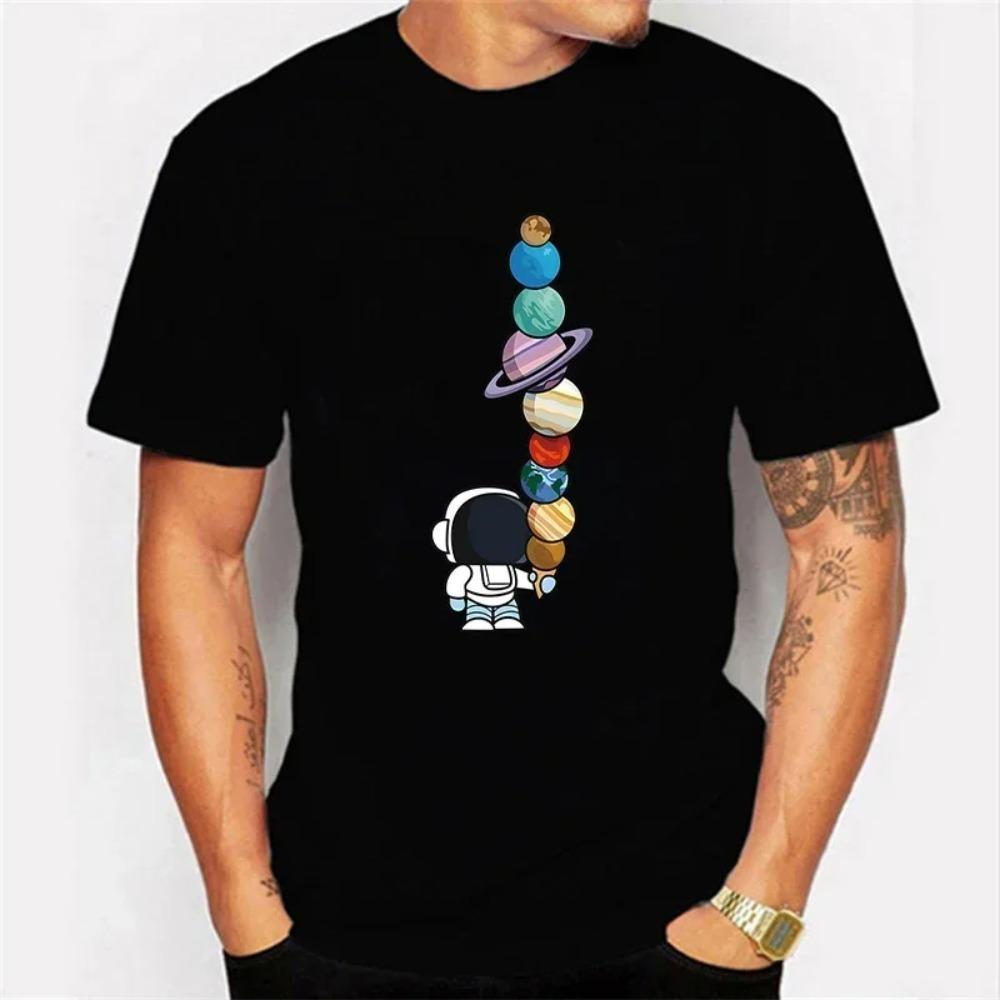 

Ice Cram Space Astronaut T-shirt Men s T-shirt Short Sleeve Tees Loose T-shirt Tops New Brand Men Clothing XXXXXL чёрный